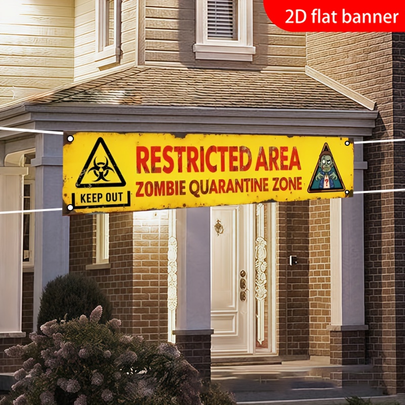 Zombie Party Games - Satu spanduk datar 2D untuk dekorasi