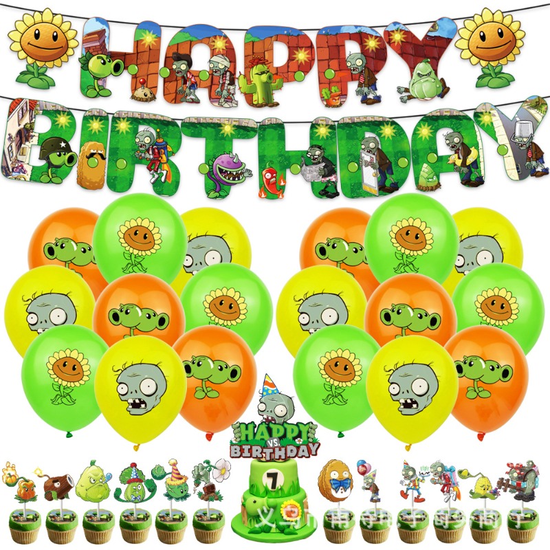 Zombie Party Games - Perlengkapan Pesta Balon DIY Edisi Plants