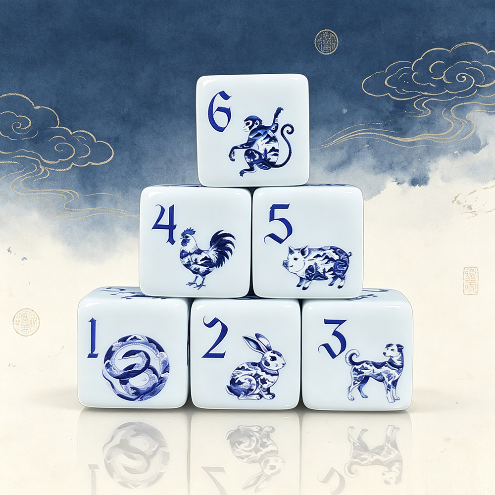 12 Buah 16MM D6 Akrilik Cetak  - Zodiac Party Games ulasan dan harga