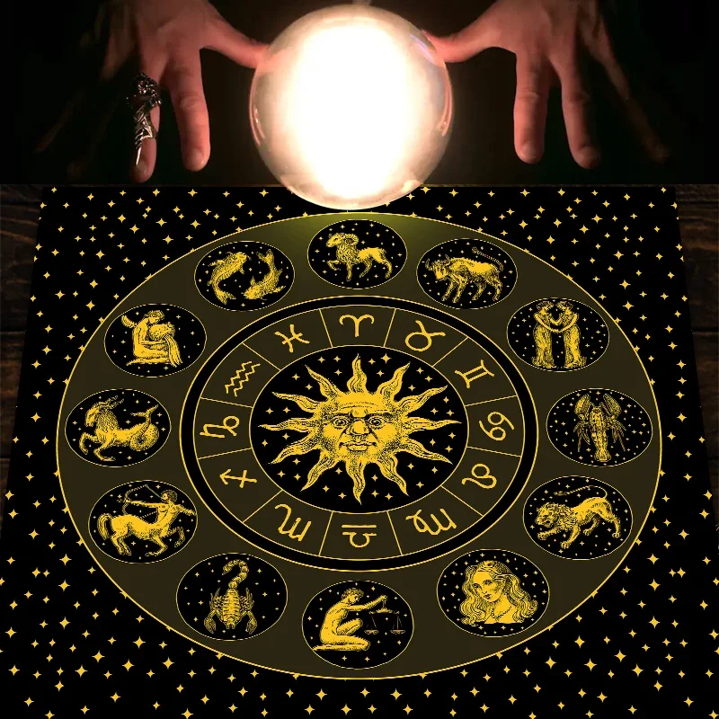 Kain Tarot Emas Zodiak Matahar - Zodiac Party Games ulasan dan harga